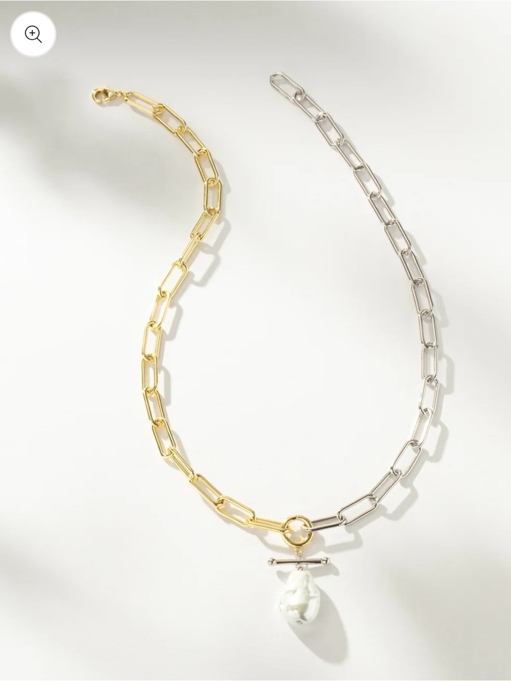Uncommon James | Mixed Metal Pearl & Chain Necklace